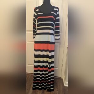 Jessica Simpson Maxi Striped Multicolor Women's Dress EUC